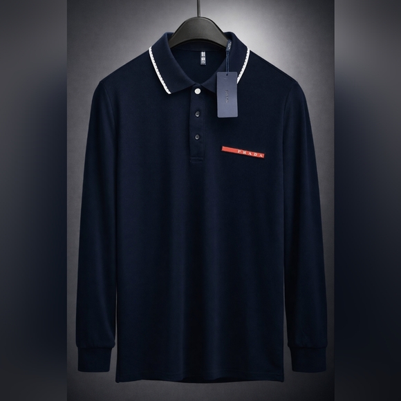 Prada Other - Prada Men's Navy Blue Polo Shirt
